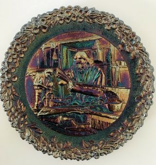 Fenton Amethyst Carnival Glass American Craftsman Collector Plate 7 1976