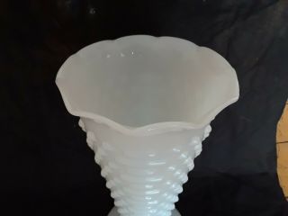 Vintage Anchor Hocking Hobnail Milk Glass Flower Vase 3