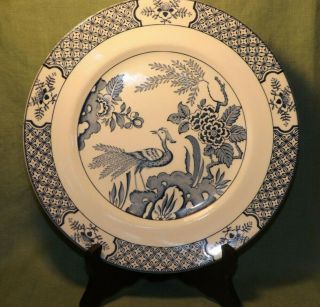Vintage Wood & Sons Yuan Dinner Plate 10 " Blue & White England Crane