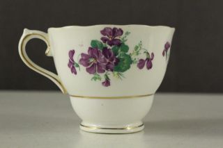 VINTAGE English China COLCLOUGH CHINA Teacup & Saucer 6616 Purple Violet Flowers 4