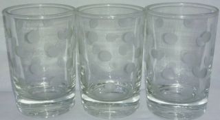 Vintage Juice Glasses Etched Circles Set Of 3