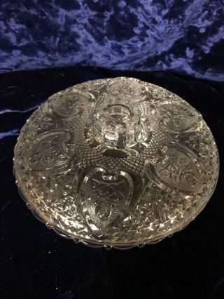 Pressed Glass Heart Shaped Design Candy Dish With Lid