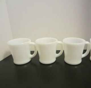 Vintage Mug Fire King White Milk Glass Coffee Mugs D Handles Vgc - 3 Left