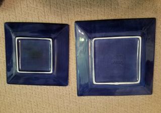 Tabletops Unlimited Corsica Cobalt (blue) Dinner Plate And Salad Plate.  Square