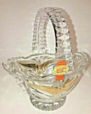 Anna Hutte Bleikristall Glass Basket (24 Pbo Lead Crystal) Clear Floral Gc