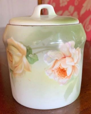 Vintage/antique Porcelain Rs Germany Rose Jam/mustard Jar