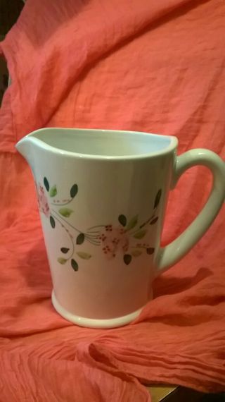 Marshall Fields Ceramic Pitcher White W/flowers Made In Italy " Rare " Nwob