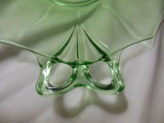 Vintage Green Depression Glass Platter,  9 - 1/2 