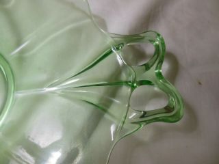 Vintage Green Depression Glass Platter,  9 - 1/2 