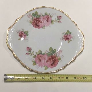 Vintage Royal Albert Bone China “american Beauty” Rose Serving Plate