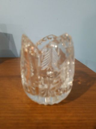 Candle: Votive: Mikasa Crystal Etched Christmas Tree,  4 ",  Box,  Germany