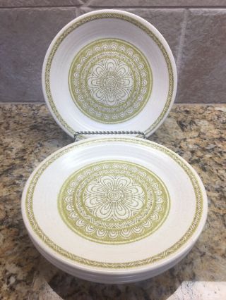 Franciscan Earthenware Hacienda Green Bread Plates Set Of 4,  6 5/8 "