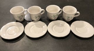 Set Of 4 Pfaltzgraff Grapevine Cups & Saucers 2