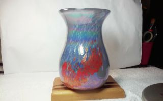 Spectacular Vintage 1985 Mt.  St.  Helens Ash Glass Thick Vase Signed Dave