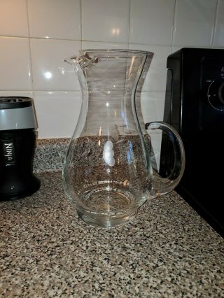 Vintage Princess House Etched Crystal Heritage Pitcher “pristine Condition”