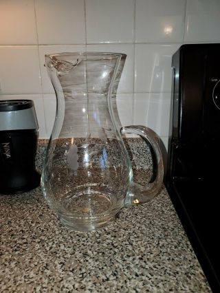 Vintage Princess House Etched Crystal Heritage Pitcher “Pristine Condition” 2