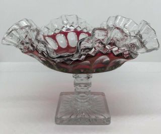 Westmoreland Glass Ruby Stained 4 7/8 Candy Dish Footed Bowl