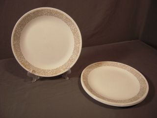 Set Of (5) Vintage Corelle Woodland Brown Dinner Plates 10 1/4 "