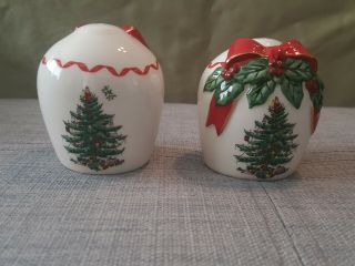 Spode Christmas Tree Ribbon Salt and Pepper Shakers 5