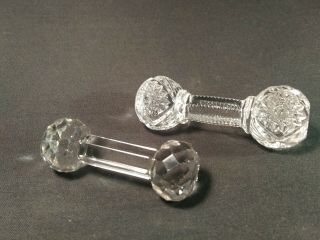 Elegant Fine Cut Glass Clear Crystal Knife & Spoon Rests (2 Total) Antique Table