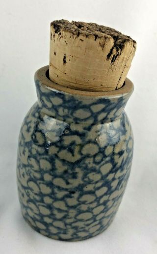 Bbp Beaumont Brothers Pottery Stoneware Cobalt Blue Spice Jar W Cork