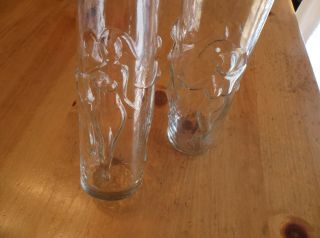2 - Vintage Libbey Tall Cocktail Drinking Glass,  3D Nude Naked Ladies On 3 Sides 4