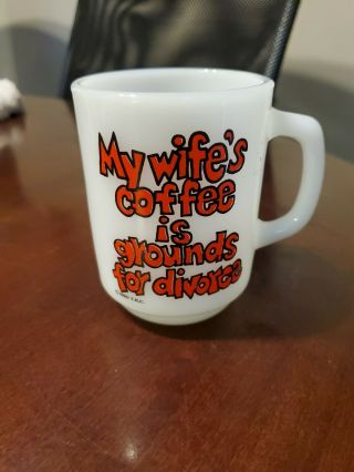 1980 Anchor Hocking Coffee Mug 10 Oz Milk Glass Cup