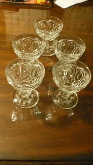 4 Vintage,  L E Smith,  Crystal - Moon & Star Dessert Dish,  Vgc.  Sell 1 At Time