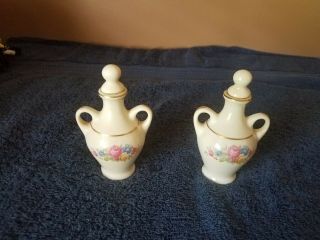 2 Vintage Antique Pickard China Perfume Bottles Hand Painted Usa