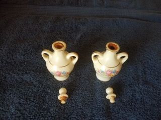 2 Vintage Antique Pickard China Perfume Bottles Hand Painted USA 2