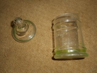 Depression Glass Green Candy Jar Circa 1930 