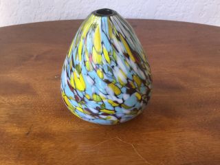 Pearlessence Hand Blown Confetti Art Glass Multi - Color Bud Vase 3”