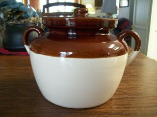 Vintage Mccoy Crock / Pottery 343 Large Size Bean Pot/ Cookie Jar Vgc