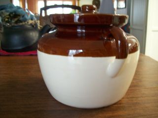 Vintage McCoy Crock / Pottery 343 Large Size Bean Pot/ Cookie Jar VGC 2