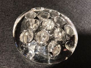 Clear Glass Crystal Flower Stem Frog Vase Insert Vintage 3” Diameter