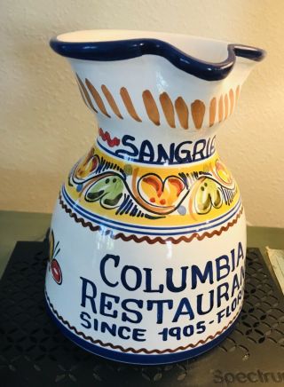 Columbia Restaurant Florida Sangria Pitcher - Hand Crafted Pottery Pitcher