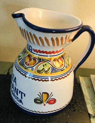 Columbia Restaurant Florida Sangria Pitcher - Hand Crafted Pottery Pitcher 2