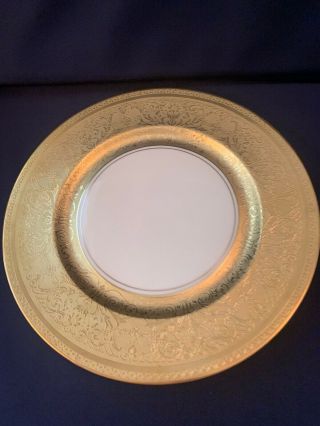 Antique Selb Bavaria Gold - Rimmed Dinner Plates H & C Heinrich & Co.  11 "