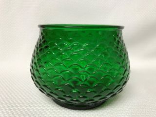 Vintage E.  O.  Brody Emerald Green Fish Scale Glass Bowl Vase