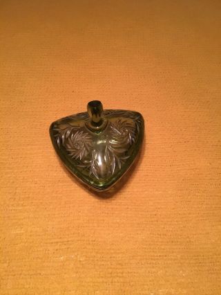 Vintage Green Glass Lidded Candy Dish