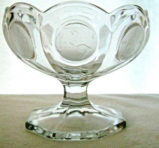 1977 Fostoria Coin Glass Compote Footed Bowl For Avon 