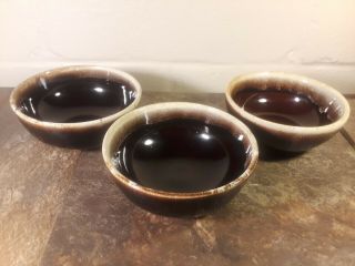 Pfaltzgraff Usa Gourmet Brown Drip Cereal Bowl 5 1/2 " - Set Of 3 Bowls - Euc