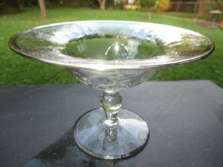 Moondrops Martinsville Depression Glass Sour Cream Compote Sterling Overlay