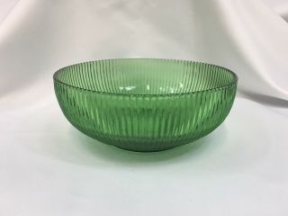 Vintage E.  O.  Brody Co.  Green Ribbed Round Straight Bowl Cleveland Oh.  U.  S.  A.