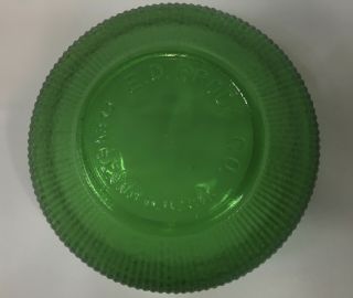 Vintage E.  O.  Brody Co.  Green Ribbed Round Straight Bowl Cleveland OH.  U.  S.  A. 3