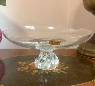 Vtg Shreve Crump & Low Ekenas Swedish Crystal Pedestal Bowl/cake Plate
