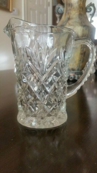 Vintage Cut Crystal Glass Creamer - 5 "