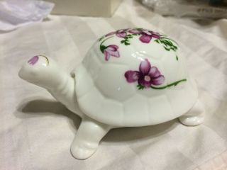 Decorative Turtle Bone China Violet Turtle Keepsake