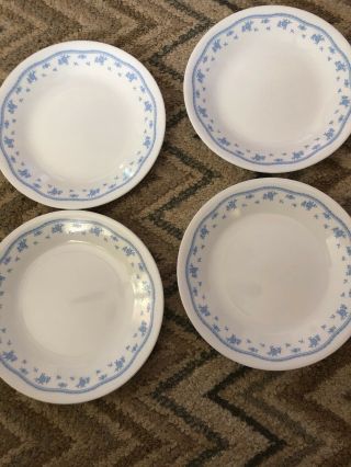 Set Of 4 Corelle Morning Blue 6 3/4” Side Plates,