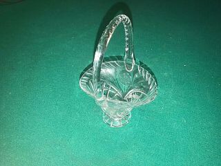 Vintage Clear Glass Basket Bowl (7 1/2 " By 4 1/2 ")